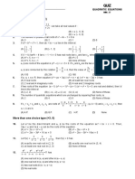 Single Choice Type (+2, 1) : STUDENT NAME: - Quadratic Equations