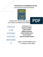 Proceso de Integración Del Misionero