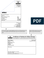 1st Class: Certificate of Posting For Online Postage