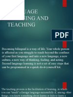 Intro To LANGUAGE LEARNING AND TEACHING