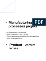 Manufacturing Processes Project: Camera Lenses