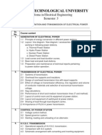 Generation and Transmission of Electrical Power