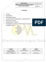 Procedimientos Técnicos Construcción Traslado de Posteria Metalica de Alumbrado Publico