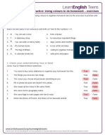 Listening Skills Practice: Using Colours To Do Homework - Exercises