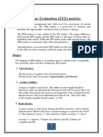 External Factor Evaluation (EFE) Matrix:: Steps