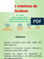 Perú. Ica - Limites Maximos de Residuos. Charla On Line.2021