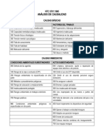 NTC 3701 Tablas de Causalidad