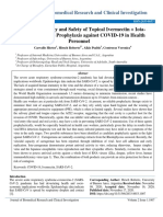 Study of The Efficacy and Safety of Topical Ivermectin + Iota-Carrageenan in The Prophylaxis Against COVID-19 in Health Personnel