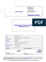 Radiographic Testing: Inspection Report