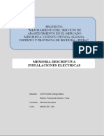 Memoria Descriptiva - Instalaciones Electricas