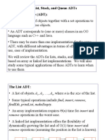 The List, Stack, and Queue Adts Abstract Data Type (Adt)