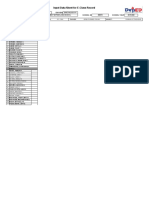 Input Data Sheet For E-Class Record: Region Division School Name School Id School Year