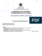 Embargos de Terceiro ET 0001263-07.2017.5.12.0004: Processo Judicial Eletrônico