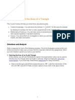 Trigonometry and The Area of A Triangle: Course Activity