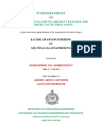 Internship Report ON Structural Analysis of Aircraft Bracket and Pressure Valve Using Ansys