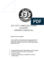 Jet City Amplification Jca20Hv Owner'S Manual: Thank You For Your Support!