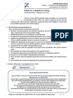 Module No. 5: Hypothesis Testing: Senior High School