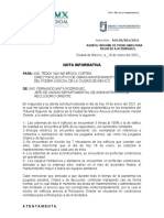 Informe de Problemas para Reingreso A Activiades Reclusorio Oriente Enero 2021