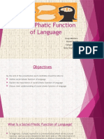 Social Phatic Function of Language