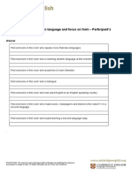 TKT Module 1: Exposure To Language and Focus On Form - Participant's Worksheet 1