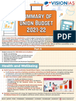 Summary of Union Budget 2021-22: Health and Wellbeing