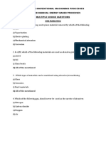 Me8073 Unconventional Machining Processes: Unit-1 Mechanical Energy Based Processes Multiple Choice Questions