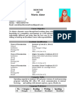 Maria Akter: Resume OF