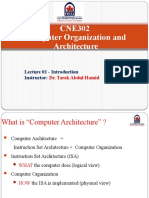 CNE302 Computer Organization and Architecture: Lecture 01 - Introduction Instructor