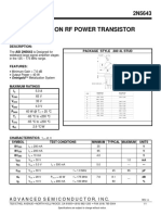 NPN Silicon RF Power Transistor: Description: ASI 2N5643 Package Style .380 4L Stud