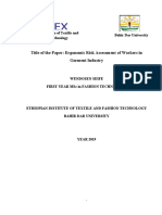 Title of The Paper: Ergonomic Risk Assessment of Workers in Garment Industry