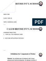 (Chemical Laws) Yr 10intl Wk1