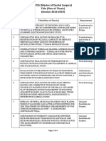 MDS - Plan of Thesis (Year 2016)