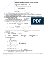 Previous HSE Questions From The Chapter "Alcohols, Phenols and Ethers"