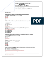 WBCS 2020 (Preliminary) MOCK TEST No.: 5 (Answer Paper) Full Marks-200 Time-2 Hr. 30 Min