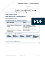 Examination Question Booklet: 20521 Bachelor of Applied Finance (Financial Planning) 20522 Associate Degree of Accounting