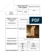 Ficha Técnica Del Café Orgánico Español y Ingles