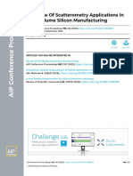 Overview of Scatterometry Applications in High Volume Silicon Manufacturing