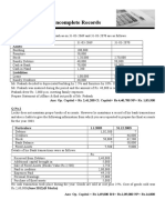 Accounting From Incomplete Records For Book