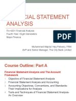 Financial Statement Analysis: Fin-4201 Financial Analysis Fourth Year / Eight Semesters Major-Finance