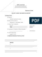 Sample Format of Security Survey and Inspection Report