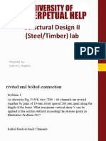 Structural Design II (Steel/Timber) Lab: Prepared By: Cedrick L. Angeles