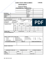 Construction Check Sheet Control Valve Pre-Installation Calibration I-003A