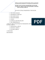 Geographic, Historic and Cultural Framework of English-Speaking Countries. Didactic Application of Geographic, Historic and Cultural Aspects