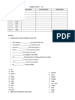 Irregular Verbs 1 - 10: Be Beat Become Begin Break Bring Build Burn Buy Catch