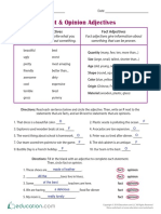 Fact and Opinion Adjectives 1