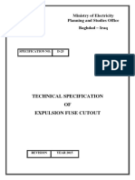 Technical Specification OF Expulsion Fuse Cutout: Ministry of Electricity Planning and Studies Office Baghdad - Iraq