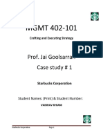 MGMT 402-101: Prof. Jai Goolsarran Case Study # 1