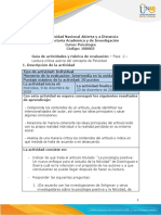 Guia de Actividades y Rúbrica de Evaluación Fase 2 - Lectura Crítica Acerca Del Concepto de Felicidad PDF