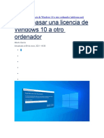 Cómo Pasar Una Licencia de Windows 10 A Otro Ordenador