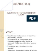 Chapter Four: Taxation and Corporate Decision Making